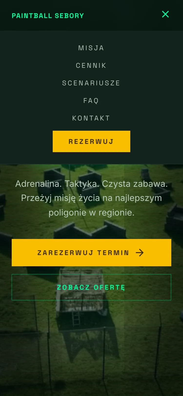 Otwarte menu nawigacji na telefonie