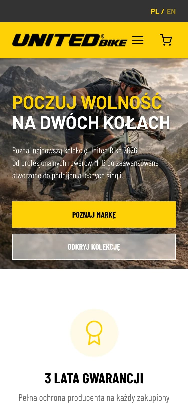 Strona główna United Bike na telefonie